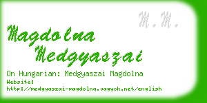 magdolna medgyaszai business card